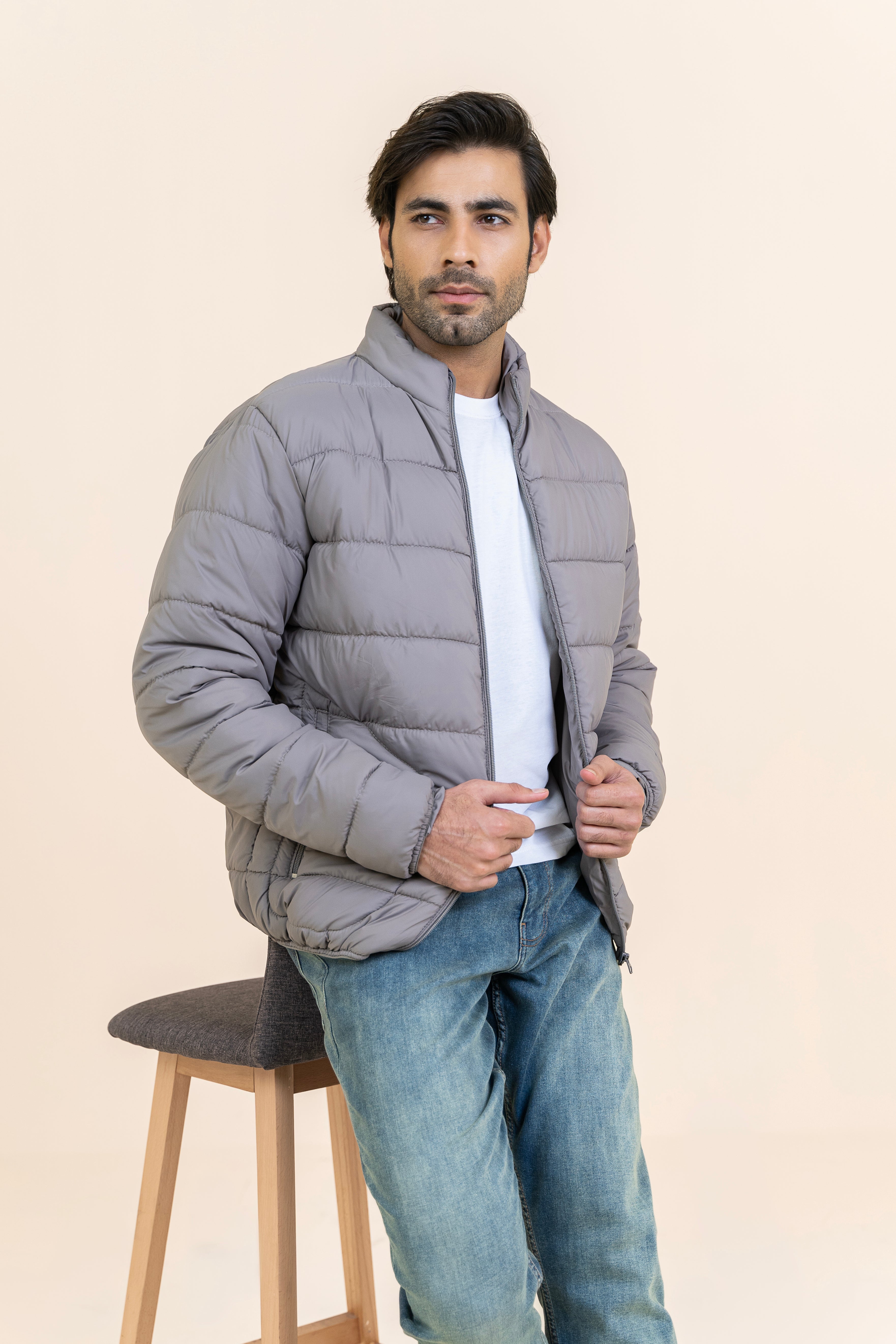 Shop Grey Puffer Jacket For Men