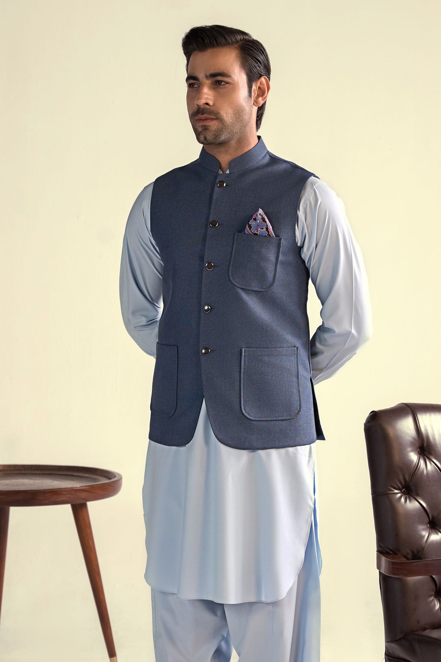 Takhleeq Blue Waist Coat WCT3