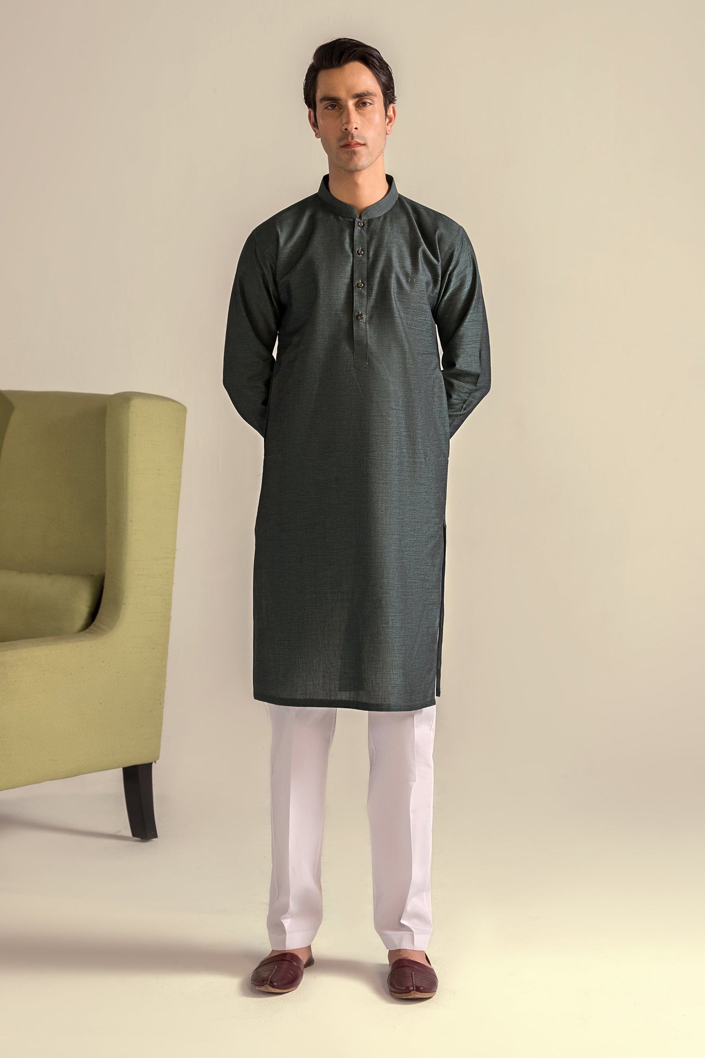 Takhleeq Green Kurta KUT4-1947