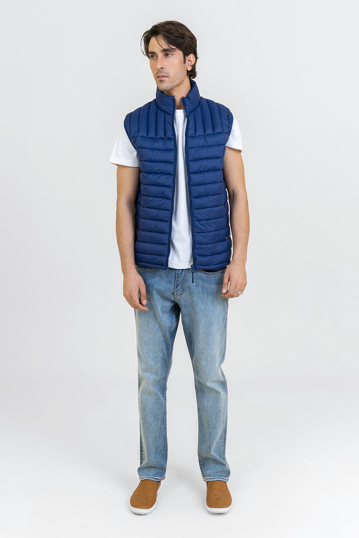 Markhor Mid BLUE Puffer Sleeve Less Jacket T211-T2