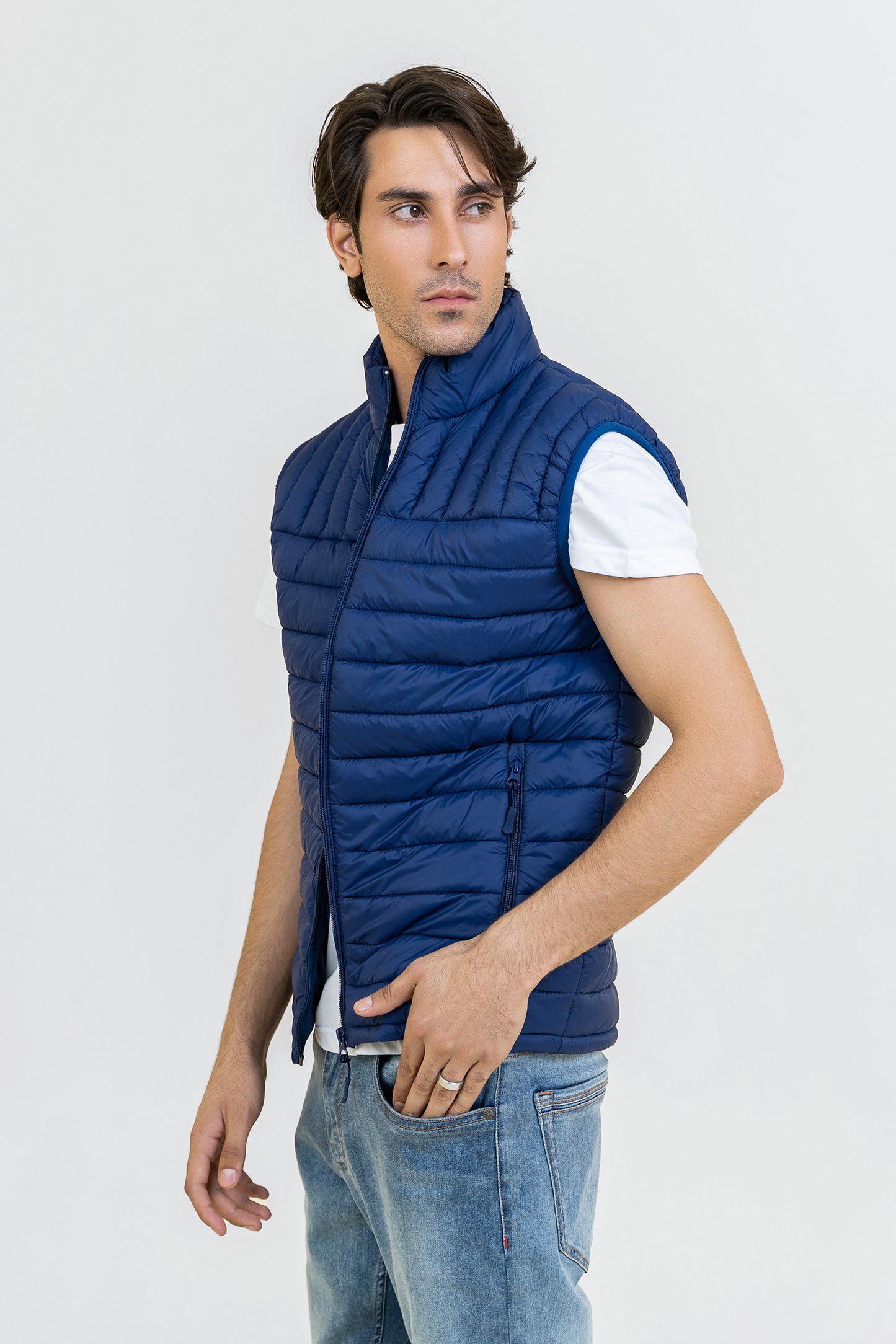 Markhor Mid BLUE Puffer Sleeve Less Jacket T211-T2