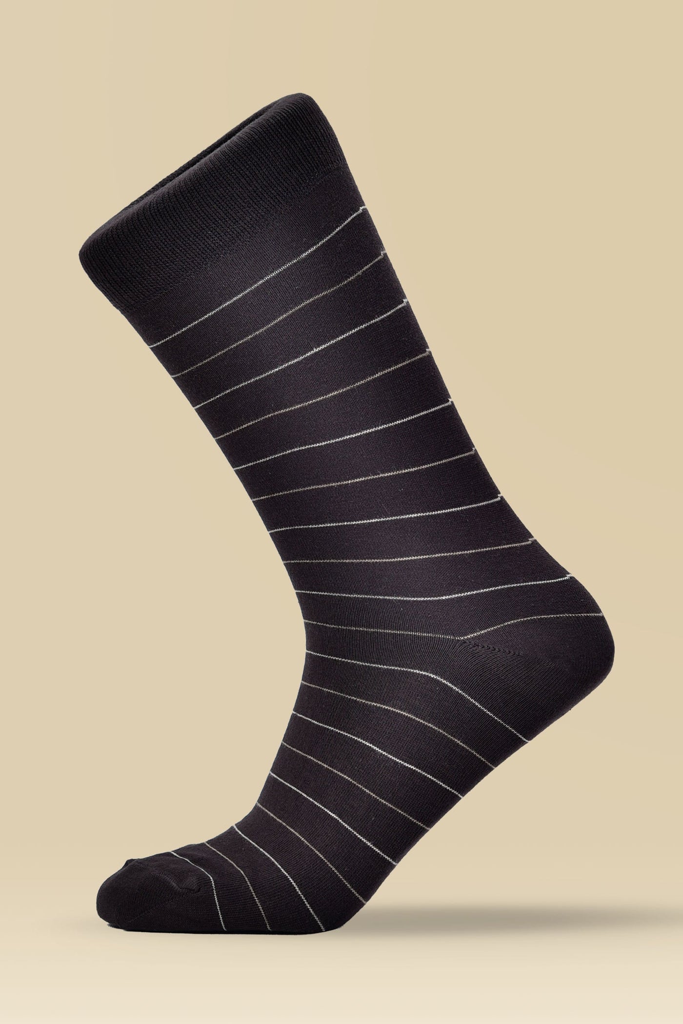 Brown Striped Combed Cotton Socks