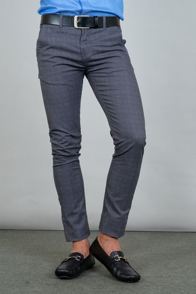Slim Fit Grey Check Chinos