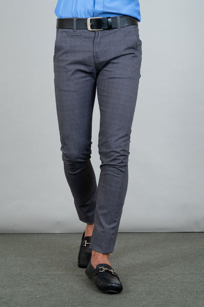 Slim Fit Grey Check Chinos