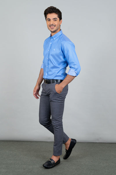 Slim Fit Grey Check Chinos