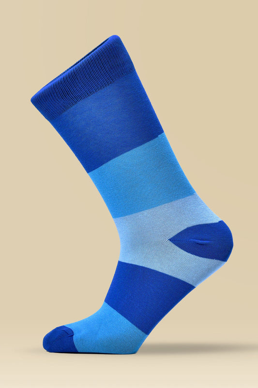 Sky Checkered Combed Cotton Socks