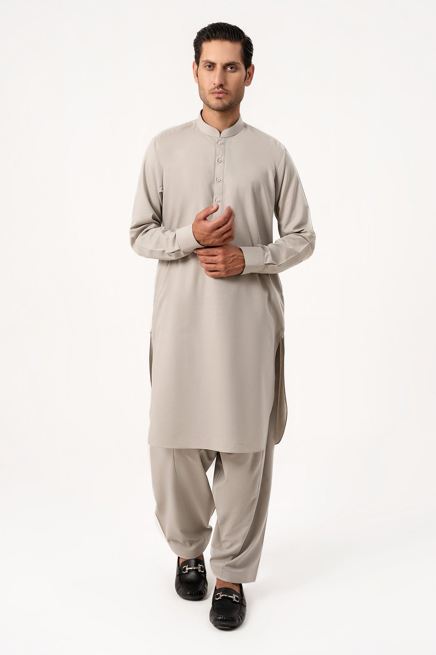 Light Grey - Wash & Wear Shalwar Kameez