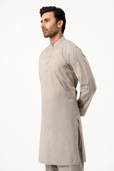 Light Grey - Embroidered Shalwar Kameez