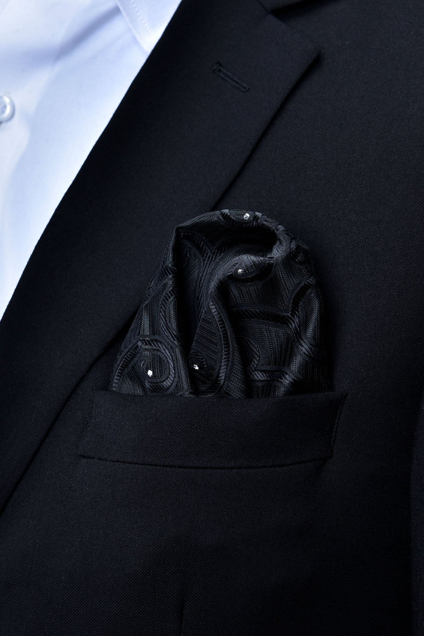Black Paral Pocket Square
