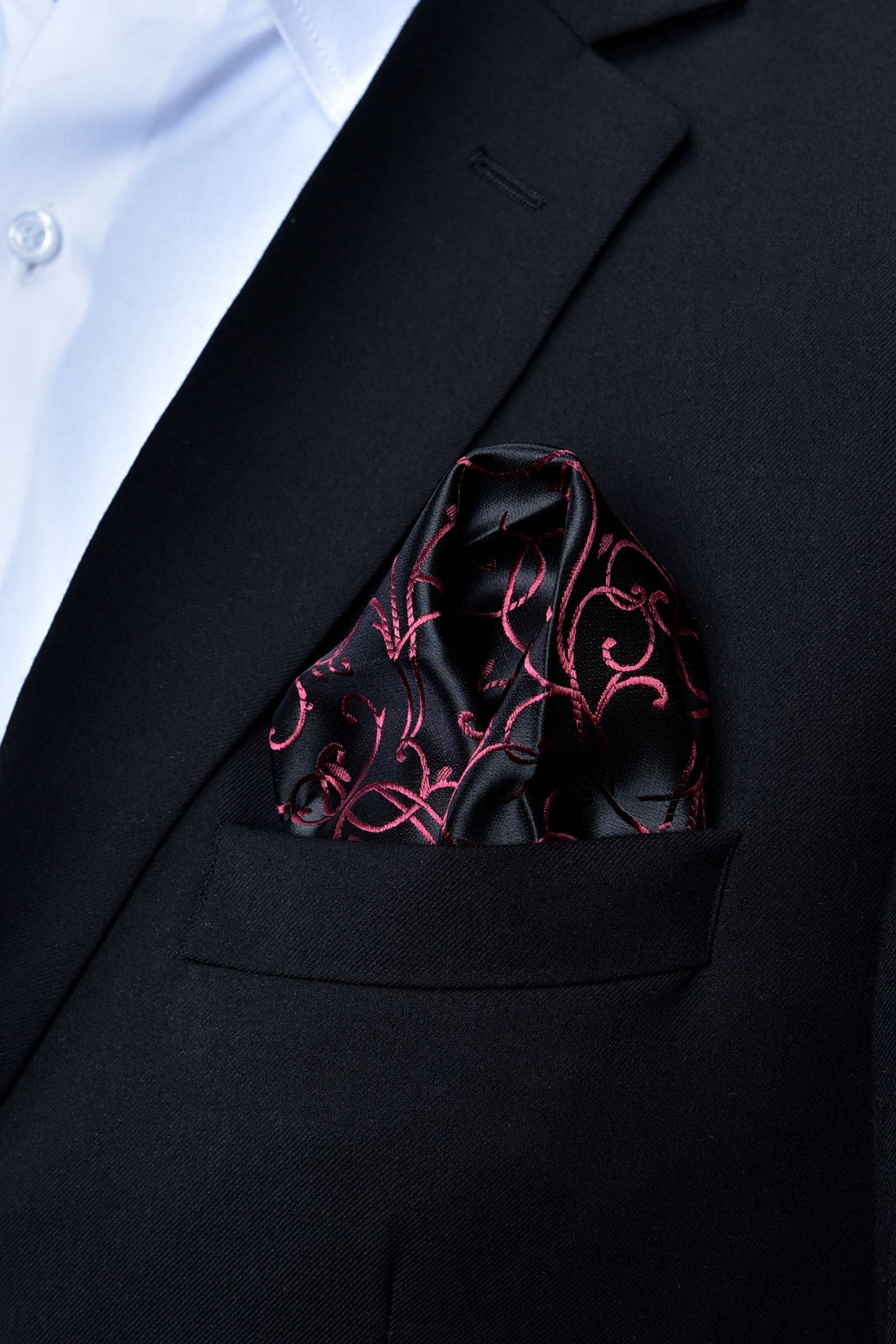 Black with Maroon texture Pocket Square