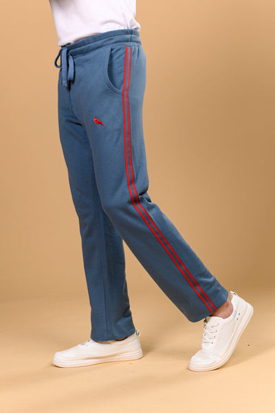 Red Striped Teal Straight Knit Trouser