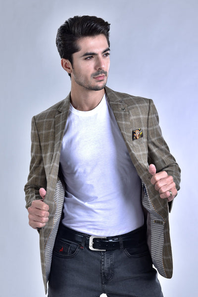 Skin Tweed Checkerd Casual Coat